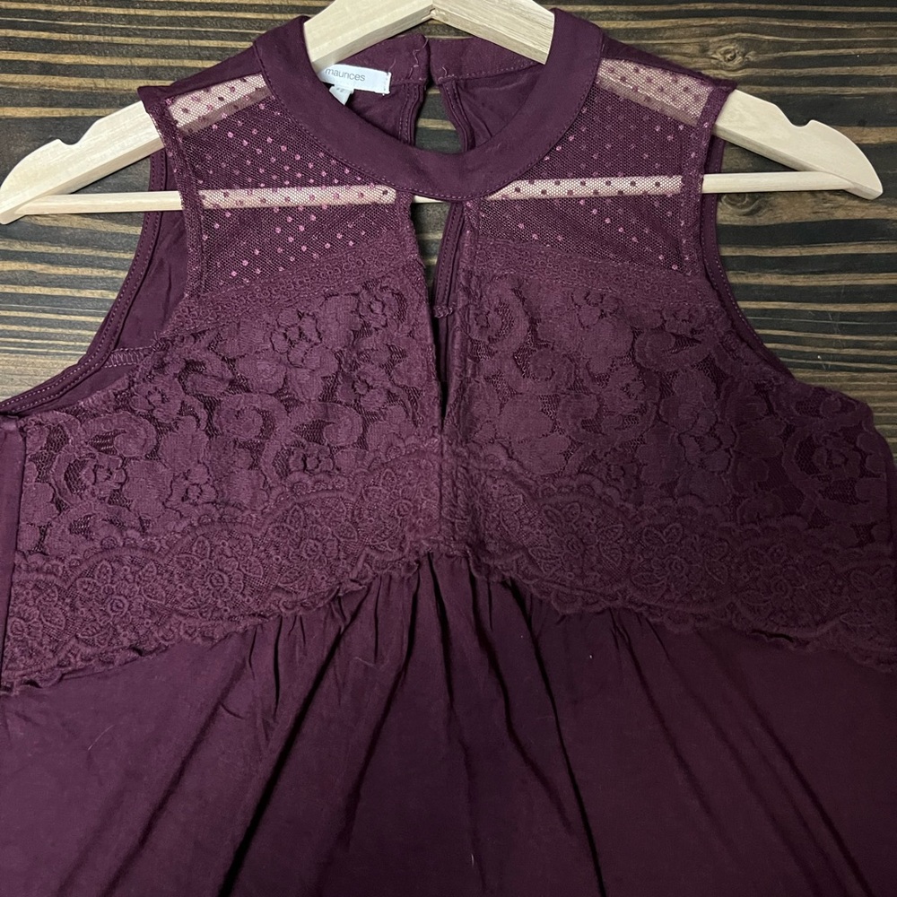 Maurices Gray and Burgundy Lace Tank Tops - Picture 3 of 9